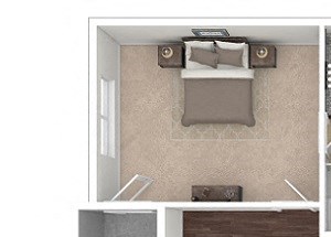 Blakely 2x2 floor plan Blakely 2x2 floor plan at The Manhattan Tower and Lofts, 1801 Bassett Street, 80202